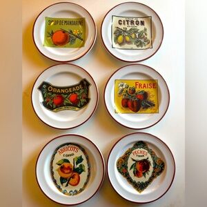 Williams Sonoma set 6 Harvest Market Appetizer plates